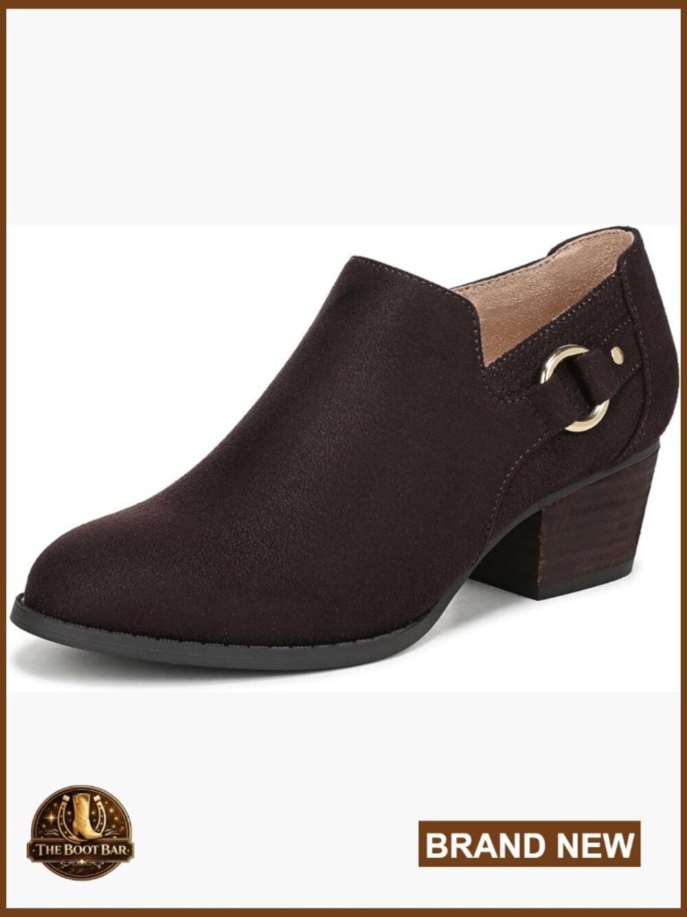Women's Ankle Bootie with Soft System Comfort Technology, Side Zipper, Round